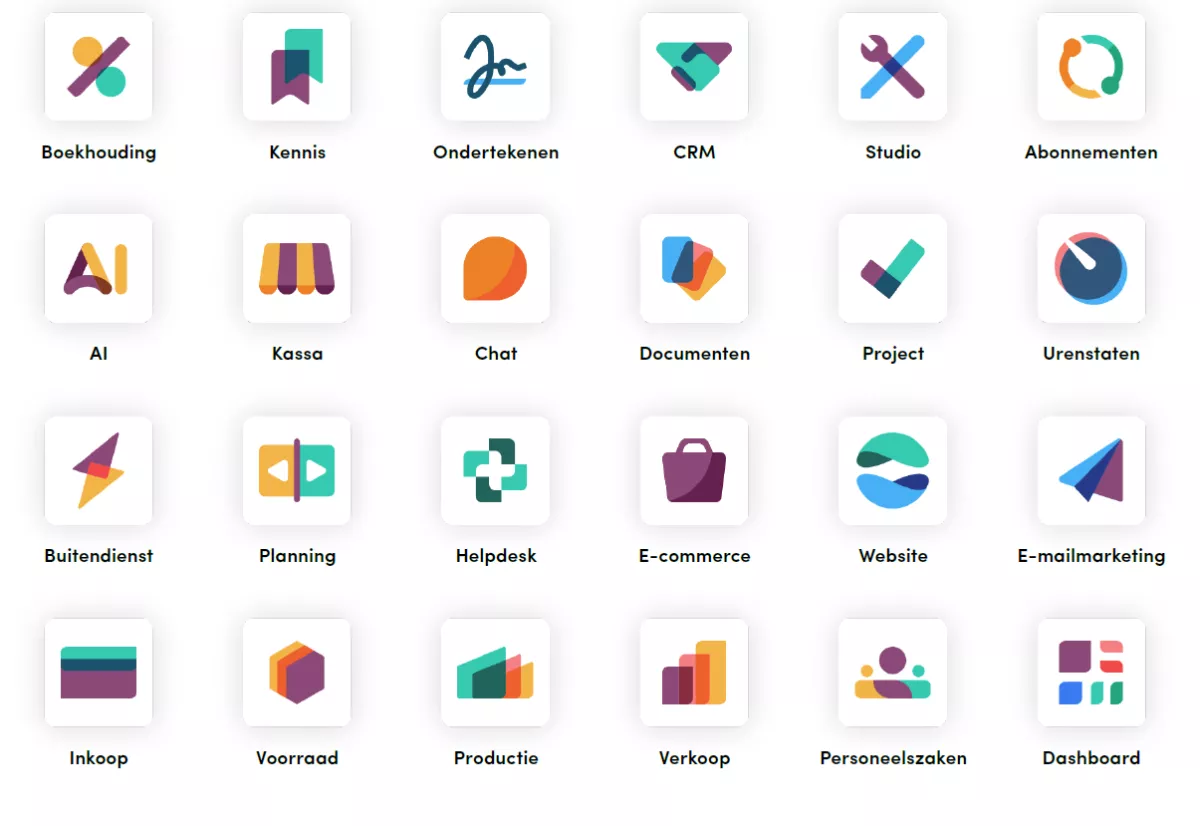 De verschillende modules binnen Odoo